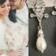 ERIN, Crystal and Pearl Bridal Earrings, Rhinestone Wedding Earrings, Silver Bridal Crystal Earrings, Wedding Jewelry, Art Deco Drop Studs