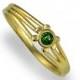 Tsavorite Engagement Ring , Tsavorite Ring , Solitaire Cut Ring , Gemstone Ring , Yellow Gold , Green gemstone , Thin ring