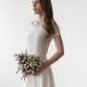 Off-shoulder Ivory lace bridal top , Lace ivory blouse, 2 piece lace wedding dress