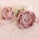 Dusky rose hair clip, double rose hair clip, rose fascinator, rose hair piece, floral fascinator, floral hair clip - 'Mallory'