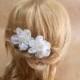 Bridal Organza Flower Bobby Pins, Floral Hair Pins, Set of 2, Ivory flower hair clips, Bridal hair accessories, Bobby pin set