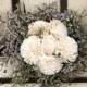 Sola bouquet with ivory flowers and dried flowers bouquet