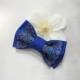 EMBROIDERED electric blue bow tie Men's bow ties Gift idea for men Boys bowtie Gift for brother Wedding bow tie Anniversary gifts Bow ties