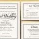 Wedding  Invitation Template -  Instant Download - Printable Invitation - PSD Template - RSVP Card - Details Card -Easy DIY