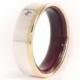 Olive Wood Ring 18K Gold and Silver - Diamond - Mens Wedding Band