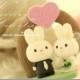 rabbit and bunny  Wedding Cake Topper---k905