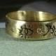 Solid Gold Rustic Wedding Band , 14 kt  gold and diamond  peace band, Heavy gold band with pictures