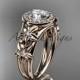 14kt  rose gold diamond floral wedding ring,engagement ring ADLR131