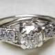 Art Deco Engagement Ring Art Deco Ring 0.60 cttw 1920's Engagement Vintage Diamond Engagement Ring 14k White Gold ring