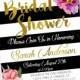 Black and White Striped Bridal Shower Invitation Spade Inspired Gold Foil or Glitter Floral Invitation