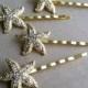 Beach Wedding hair accessories - Starfish Rhinestone hairpin 4pc - beach wedding hairclip, Bridal crystal sea star hair clip bobby pin GOLD