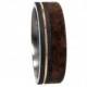 Titanium Ring, 14K Gold pinstripe, Black Ash Burl Wood Band, Ring Armor Included