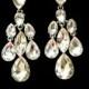 Teardrop Wedding Earrings, Crystal Bridal Earrings, Art Deco Silver plated Rhinestone Chandelier Earrings, Wedding Jewelry