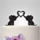 baby elephant Wedding Cake topper with heart, silhouette cake topper, heart weding cake topper, birthday cake topper, funny cake topper,