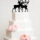 Deer Wedding Cake Topper with Heart and YOUR Wedding Date - Bridal Shower Topper