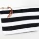 Black and White Stripe Makeup Bags, Bridesmaid Gift, Cosmetic Bag