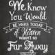 Chalkboard Wedding Sign, Printable Wedding Sign, Chalkboard We Know You Would Be Here Today If Heaven Wasn't So Far Away Sign, Wedding Decor