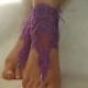 purple free ship beach wedding barefoot sandals gift bridesmaid anklet sexy feet unique bangle steampunk foot accessory