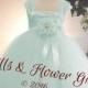 Aqua Blue Flower Girl Dress Auqa Lace Flower Girl Dress LINED skirt Dress Sizes 18 Mo up to Girls Size 10