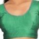 Home Wear Dupin Simple Saree Blouse in Green Color