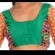 Green Blouse with Net Sleeves Designer Saree Blouse