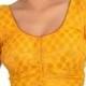 Beautiful Yellow Brocade Blouse with Traditional Floral