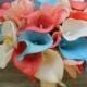 Tropical Wedding Bouquet Turquoise and Coral Bouquet Bridal Bouquet Real Touch Coral Bridal Bouquet Wedding  Bouquets