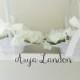 White Flower Girl Basket With White Roses and White Flowers