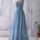 2016 Light Blue Bridesmaid dress, Sweetheart Strapless Wedding dress, Chiffon Long Formal dress, Prom dress Floor Length (B013C)/Renzrags