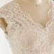 Sheer Illusion Lace Tulle Beach Boho V Neck Wedding Dress Bridal Gown/Navy Blue Belt V Back Dress