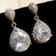Crystal Wedding earrings, CZ bridal earrings, Bridal jewelry, Teardrop earrings, Bridesmaid jewelry, CZ earrings, Rhinestone earrings