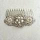 Ivory Pearl, Wedding Hair Comb, Pearl Bridal clip, Silver crystal, wedding Hair Accessories, Decorative Comb, Bridal Hair Comb