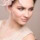Millinery headpiece with feathers, wedding millinery fascinator