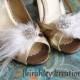 Vintage Style Wedding Shoe Clips Cream Light Ivory Bridal Bride Feather Shoes PETITE MARY LOU Bridesmaids Gift Customizable Prom Accessory