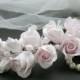 Tender pink Rose Wedding Hair flower Bridal flower headpiece Wedding Flower comb Bridal flower clip Rose Hair