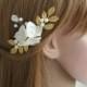 Bridal hair accessory Bridal Hair Pin Wedding flower hair pin Wedding flower pin Flower pin Gold leaf hair Hydrangea hair