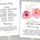 Printable Wedding Program Fan Template, Wedding Fans, DIY Wedding Programs, Editable text, 5x7, Pink Peony