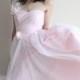 70s does 50s Vintage Pink One Shoulder Evening Gown. Ballerina Sweetheart Prom Dress. Blush Fairy Satin & Chiffon Tea Length Wedding. XXS
