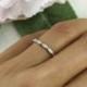 Art Deco Wedding Band, 1.5mm Engagement Ring, Thin Half Eternity Ring, Man Made Diamond Simulant, Sterling Silver, Vintage Style Bridal Ring