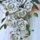 Teardrop Wedding Bouquet with Manuscript Paper Roses