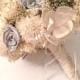 Ivory and Gray Wedding Bouquet -sola flowers - Customize colors -bridal bouquet - Alternative bouquet - bridesmaids bouquet -rustic