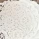 5 INCH IVORY Shabby, Rustic Hand Dyed Paper Lace Doilies  