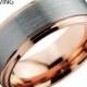 Tungsten Ring Rose Gold Wedding Band Ring Tungsten Carbide 8mm 18K Tungsten Ring Man Wedding Band Male Women Anniversary Matching