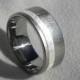 Titanium Ring or Wedding Band with Offset Sterling Silver Stripe