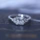 14K White Gold 5.5mm Princess Cut Charles & Colvard Brilliant Moissanite Ring Solid Moissanite Engagement Ring Moissanite Wedding Ring