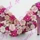 Aidocrystal bridal fuchsia low heel wedding shoes handmade flower crystal shoes with removable heel
