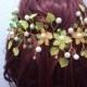 Flower hair crown jewelry Handmade  headband Wedding flower Hair Crown  Bridal Wreath Bridal Halo Green hair jewelry Bridal Hair Vine