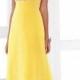 Simple Floor Length Yellow Evening Formal Dress