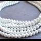 The Michelle- White Glass Pearl Statement Necklace