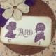Cake topper- Shabby chic wedding Vintage wedding, purple wedding Rustic wedding ,vintage wedding